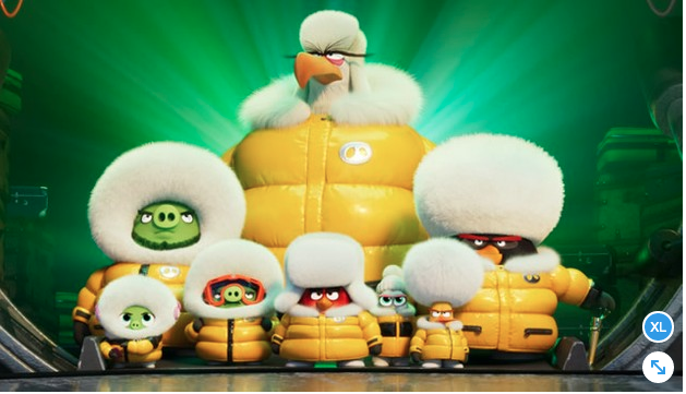 Personajes de Angry birds con ropa de nieve