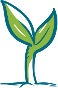 Ilustración de planta verde con azul