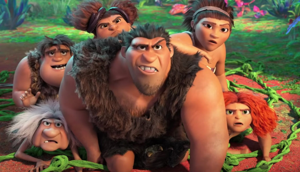 La familia de la pelicula animada LOS CROODS: 2 UNA NUEVA ERA