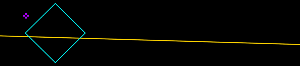 Textura de figuras color morado blanco y una linea amarillo sobre un fondo negro