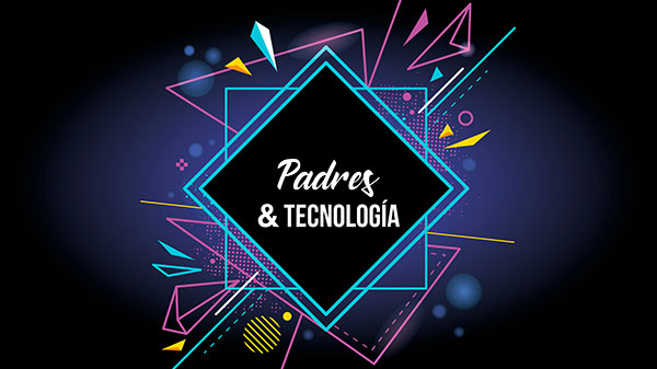 Miniatura del curso padres y tecnología con texturas de color neon