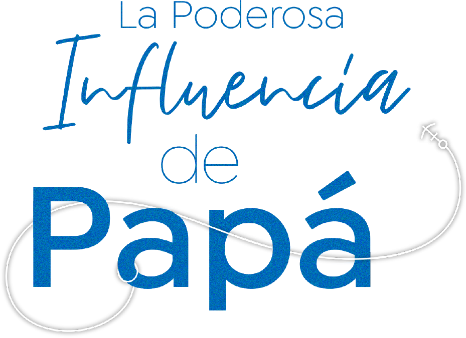 Logotipo Azul con letras cursivas y un ancla que recorre el logotipo del curso La Poderosa influencia de papa