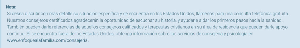 Nota sobre consejería del landing Abuso Infantil: Lo que debemos hacer