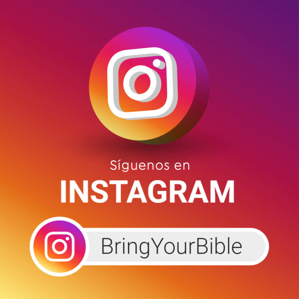 icono de Instagram con uan frase para seguirlos en redes sociales